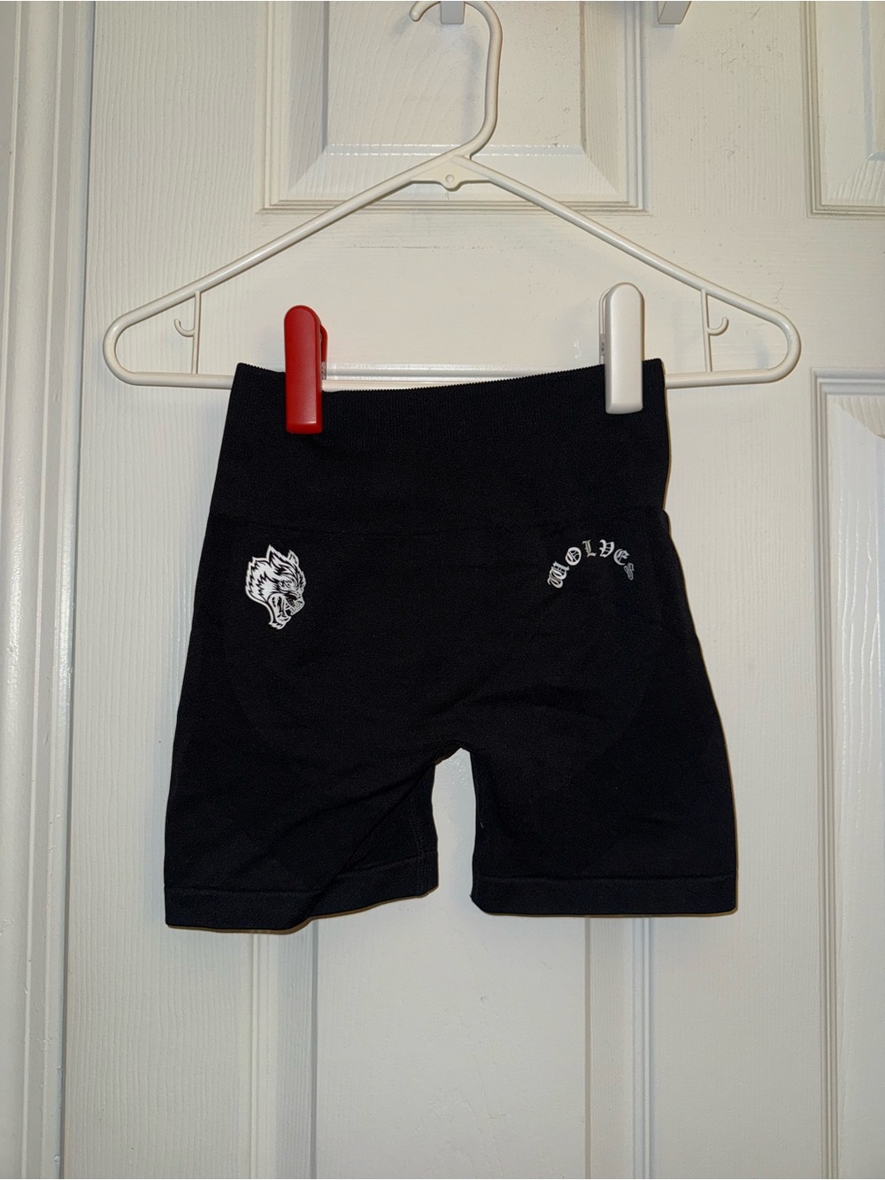 Darc Sport Black Athletic Shorts with White Wolves Graphic